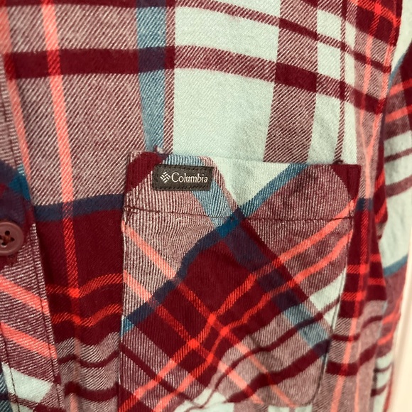 Columbia Flannel Simply Put II Rich Wine Plaid Sz M - Picture 6 of 12